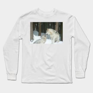 Timber wolves at play Long Sleeve T-Shirt